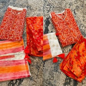 Stitched 100% Cotton dress for Girl age 4/5  & 12/13  Block print set of 2